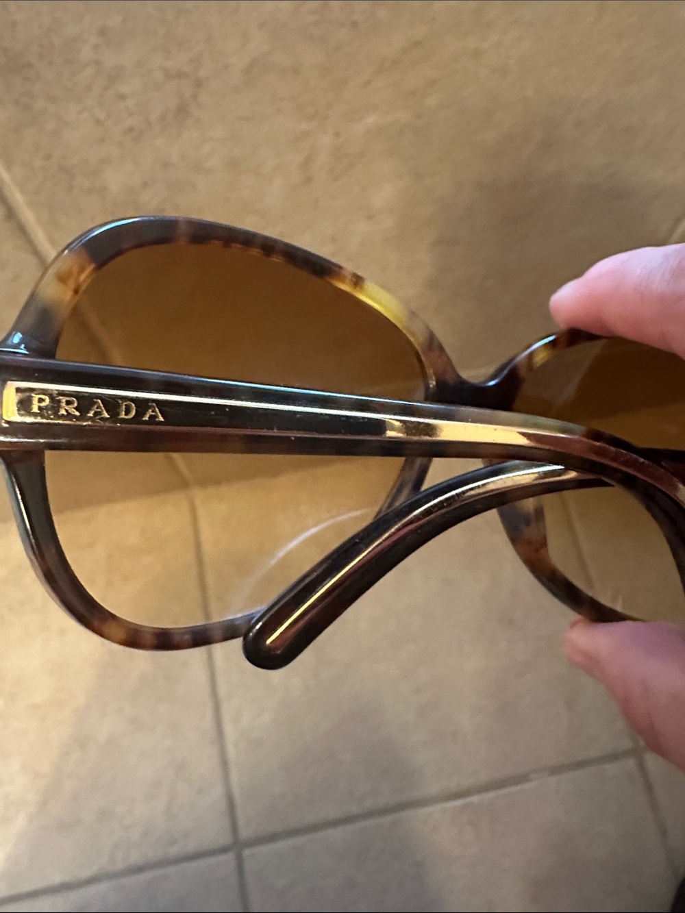 Prada Tortoiseshell Oversized Brown Gradient Sunglasses - Picture 8 of 8